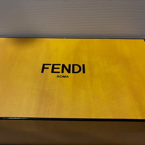 Fendi FF Embroidered Denim Dual Buckle Slide Sandals - Picture 5 of 6